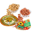 Bikano Masala Almonds and Salted Cashewnuts Rakhi Puja Thali Gifts - Vamzn#