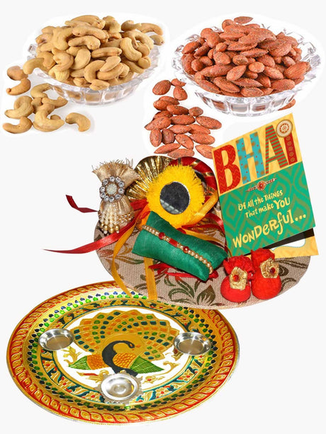 Bikano Rakhi Puja Thali with Dryfruits - Vamzn#