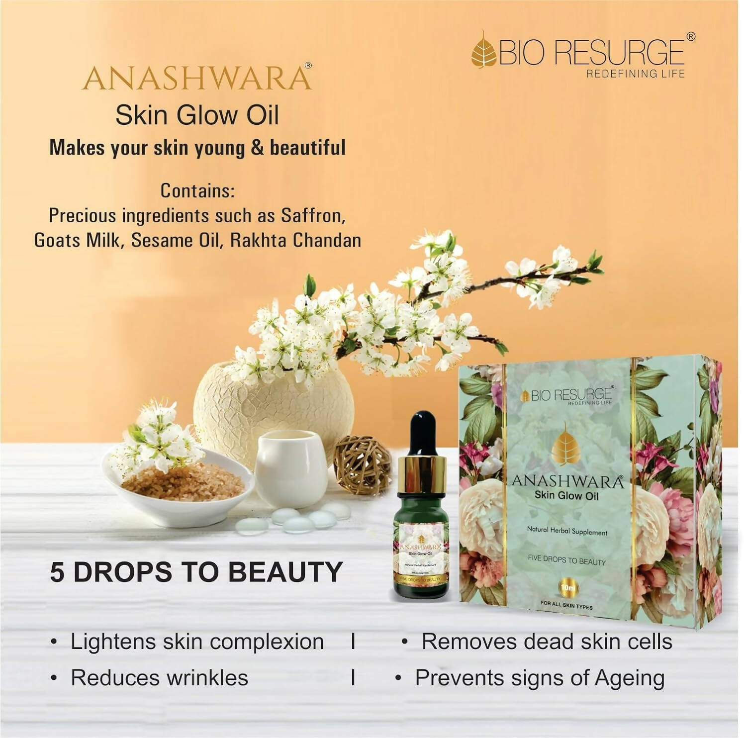 Bio Resurge Life Anashwara Skin Glow Oil - Vamzn#