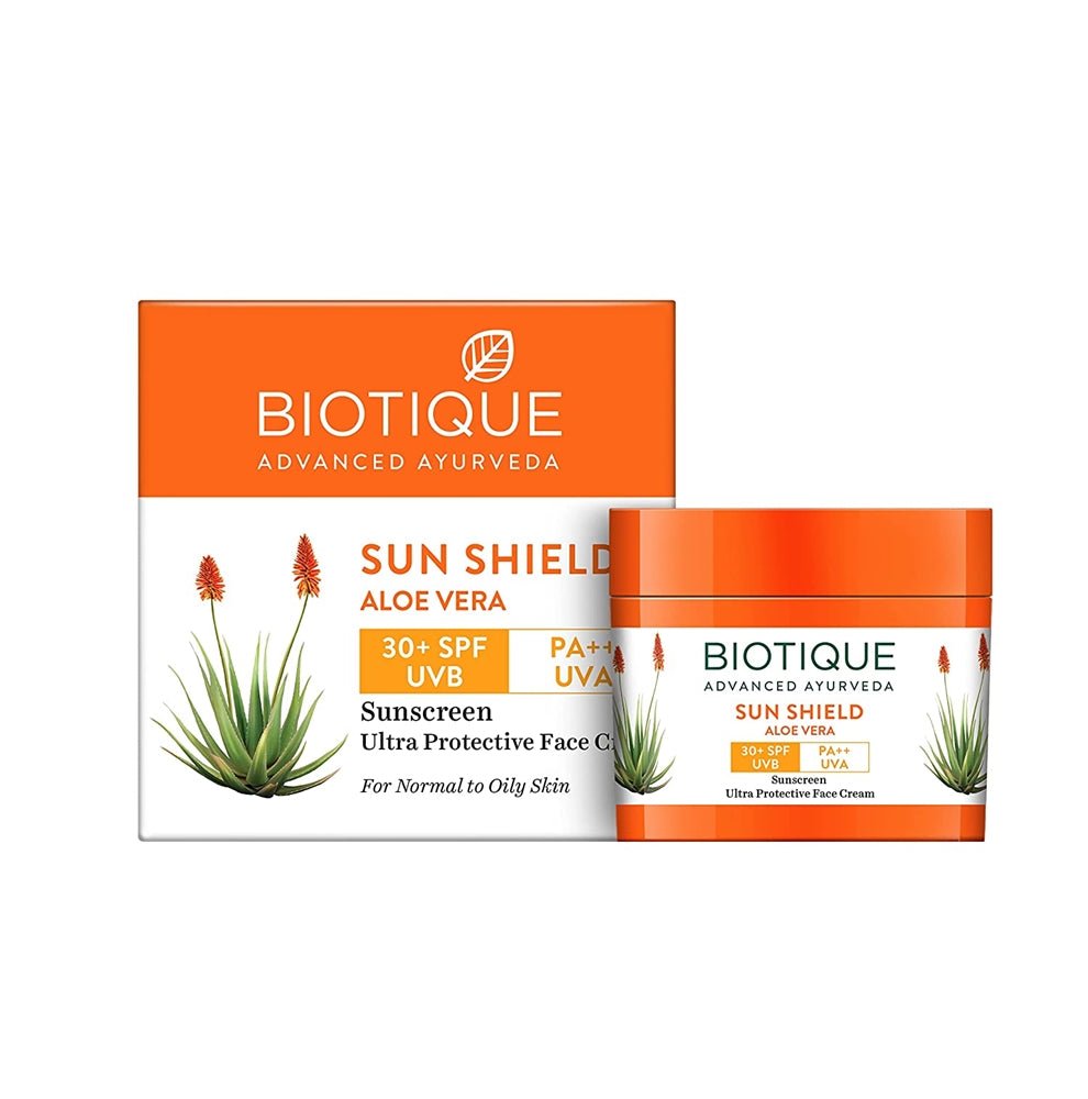 Biotique Advanced Ayurveda Bio Aloe Vera 30+SPF UVA/UVB Sunscreen Ultra Soothing Face Cream/Lotion - Vamzn#