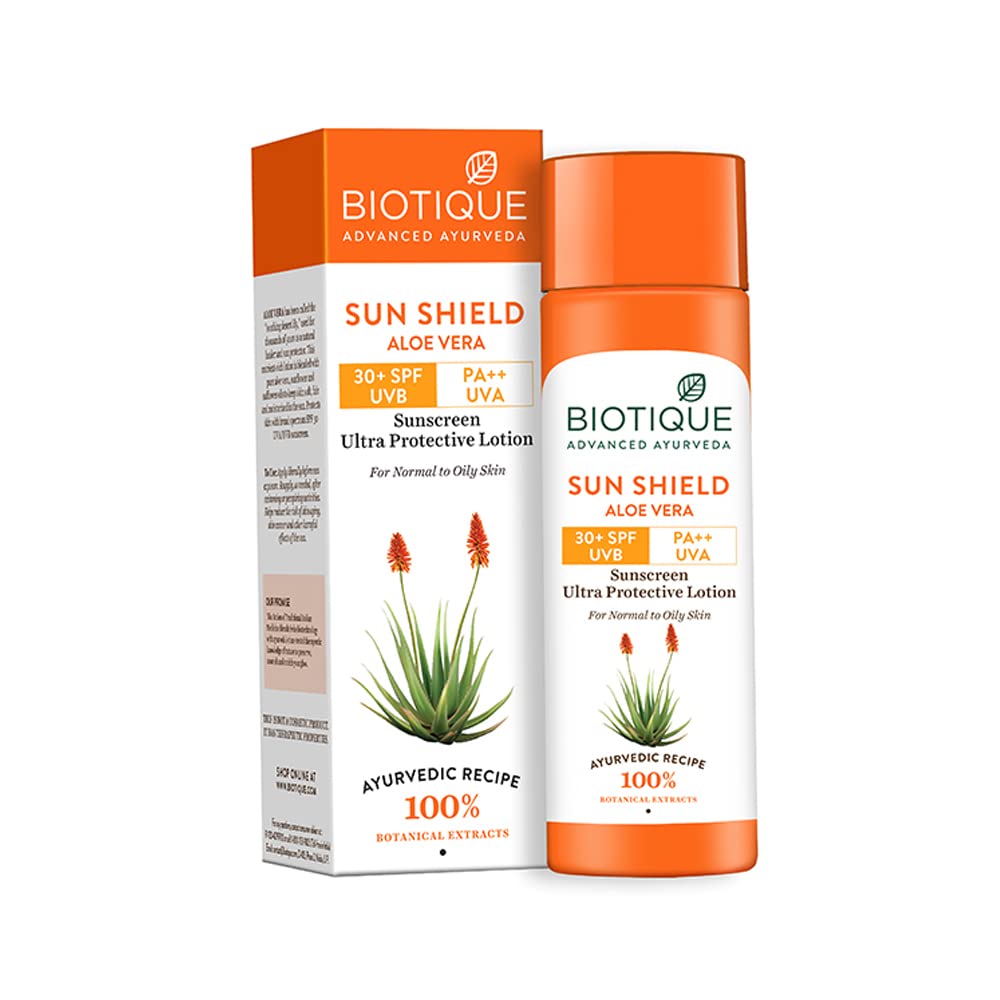 Biotique Advanced Ayurveda Bio Aloe Vera 30+SPF UVA/UVB Sunscreen Ultra Soothing Face Cream/Lotion - Vamzn#