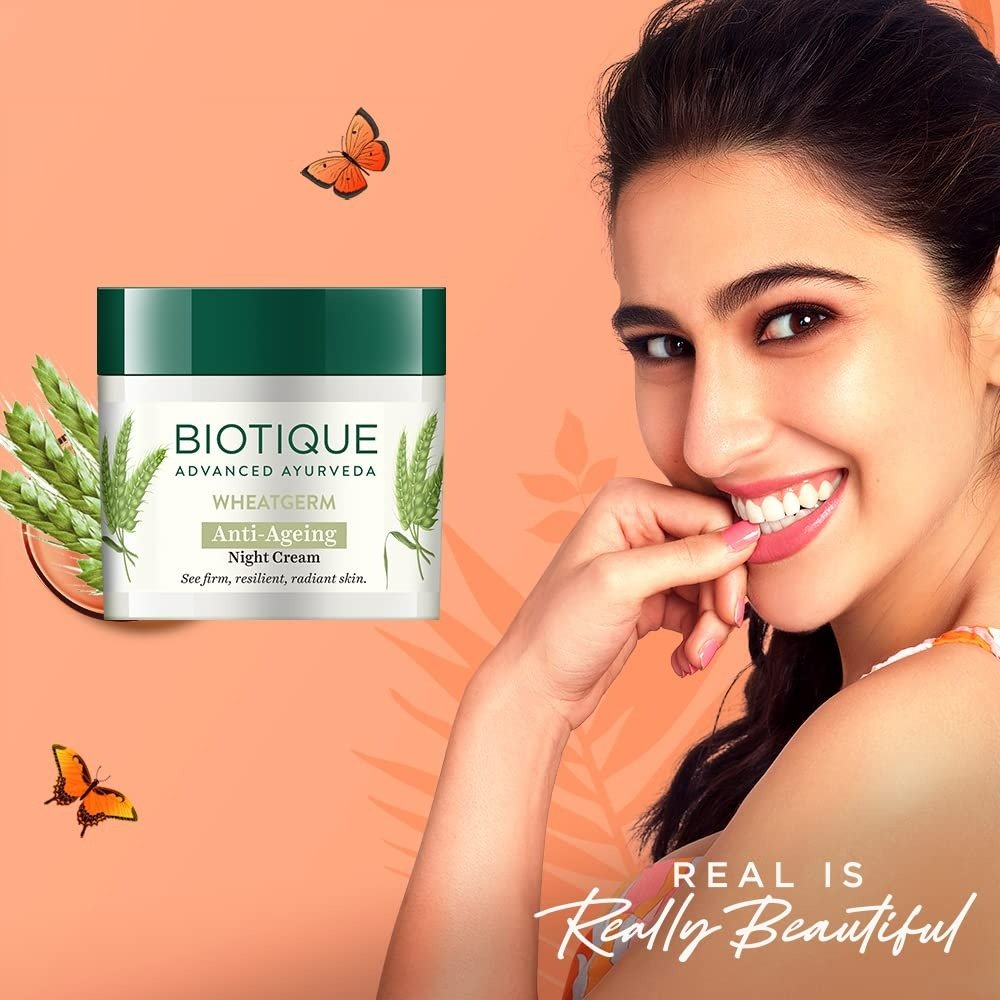 Biotique Advanced Ayurveda WheatGerm Anti - Ageing Night Cream - Vamzn#