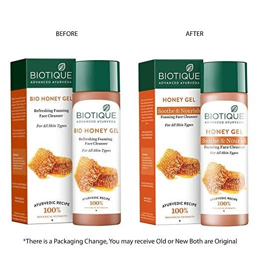 Biotique Advanced Organics Honey Gel Refreshing Foaming Face Cleanser - Vamzn#