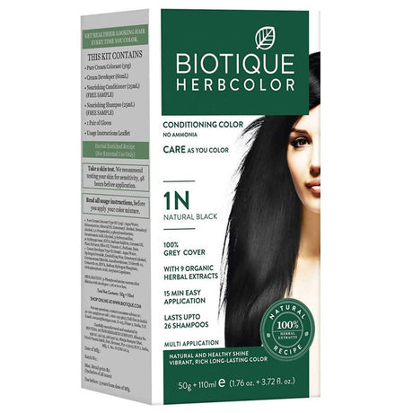 Biotique Bio Herbcolor 1N Natural Black Conditioning Color - Vamzn#