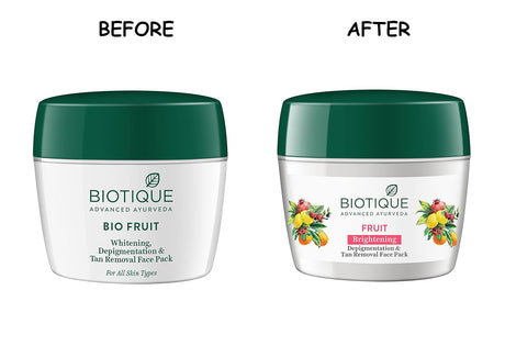 Biotique Fruit Brightening Depigmentation and Tan Removal Face Pack| Ayurvedic and Organically Pure| Tan Removal Face Pack for All Skin Types|100% Botanical Extracts| 75gm - Vamzn#