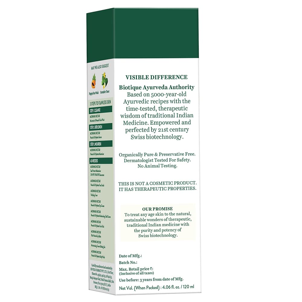Biotique Morning Nectar Flawless Skin Moisturizer Lotion L Prevents Dark Spots, Blackheads And Blemishes L Visibly Flawless Skin L Nourishes And Hydrates Skin L All Skin Types L 190Ml - Vamzn#
