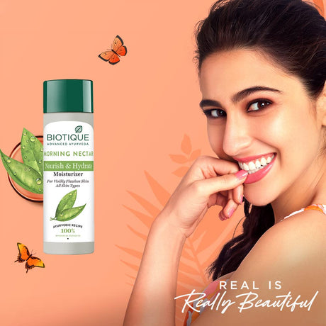 Biotique Morning Nectar Flawless Skin Moisturizer Lotion L Prevents Dark Spots, Blackheads And Blemishes L Visibly Flawless Skin L Nourishes And Hydrates Skin L All Skin Types L 190Ml - Vamzn#