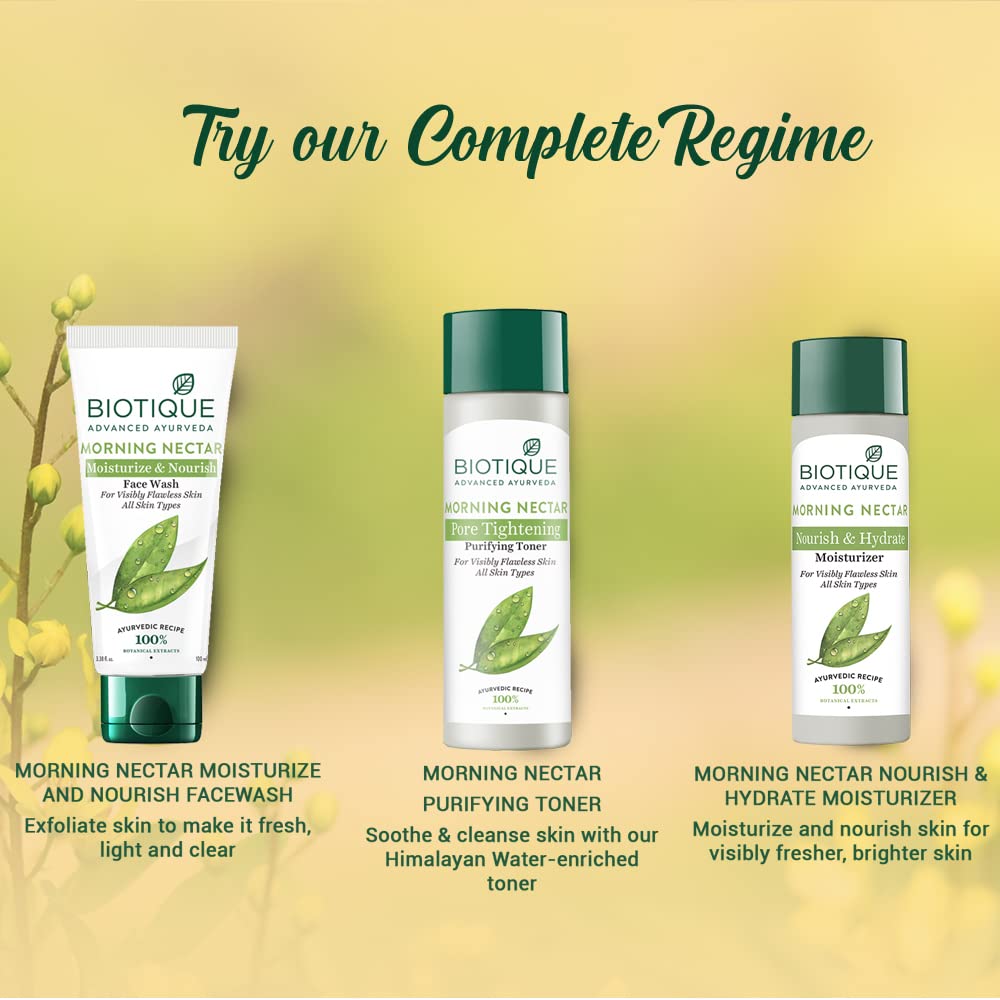 Biotique Morning Nectar Flawless Skin Moisturizer Lotion L Prevents Dark Spots, Blackheads And Blemishes L Visibly Flawless Skin L Nourishes And Hydrates Skin L All Skin Types L 190Ml - Vamzn#