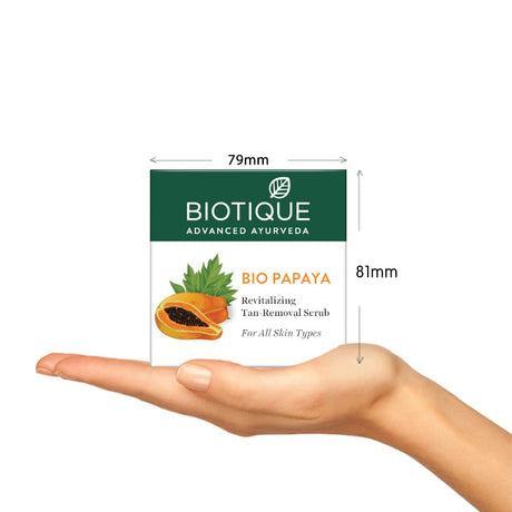 Biotique Papaya Tan Removal Brightening & Revitalizing Face Scrub | Gentle Exfoliation | Smooth and Clear Complexation | 100% Botanical Extracts| Suitable for All Skin Types | 100g - Vamzn#