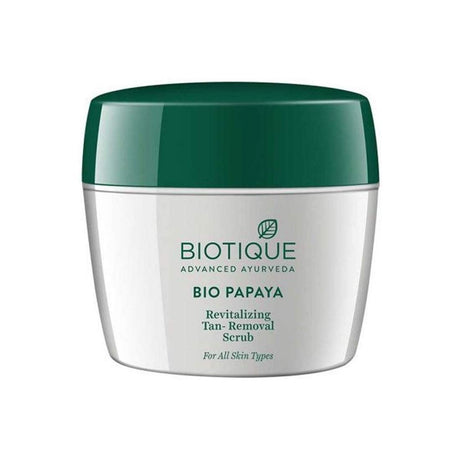 Biotique Papaya Tan Removal Brightening & Revitalizing Face Scrub | Gentle Exfoliation | Smooth and Clear Complexation | 100% Botanical Extracts| Suitable for All Skin Types | 100g - Vamzn#