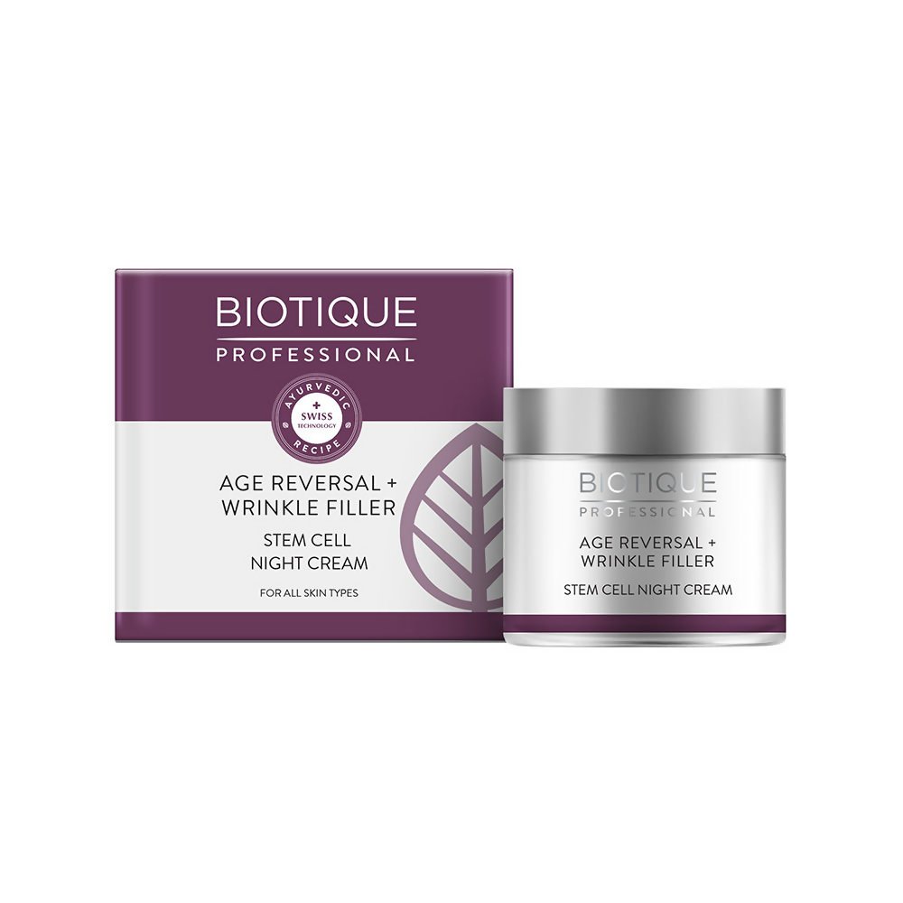 Biotique Professional Age Reversal + Wrinkle Filler Stem Cell Night Cream - Vamzn#