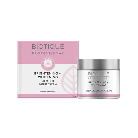 Biotique Professional Brightening + Whitening Stem Cell Night Cream - Vamzn#