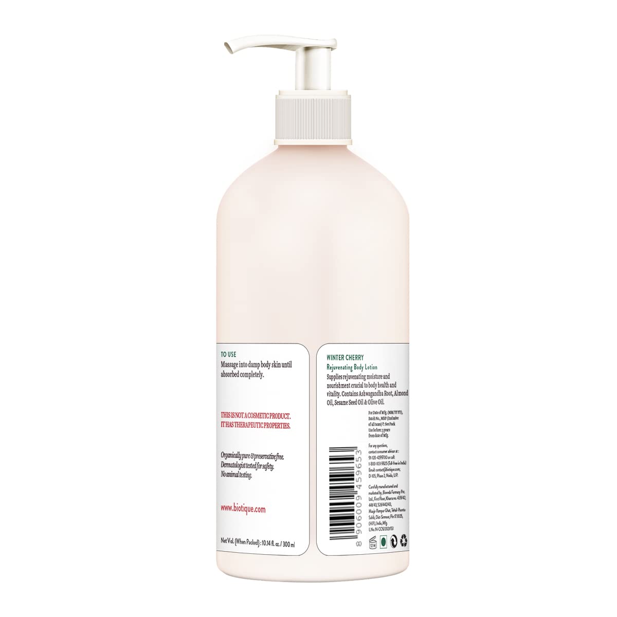 Biotique Winter Cherry Rejuvenating Lotion, 300 milliliters (Pack of 1) | 100% botanical extracts | suitable for all skin types - Vamzn#