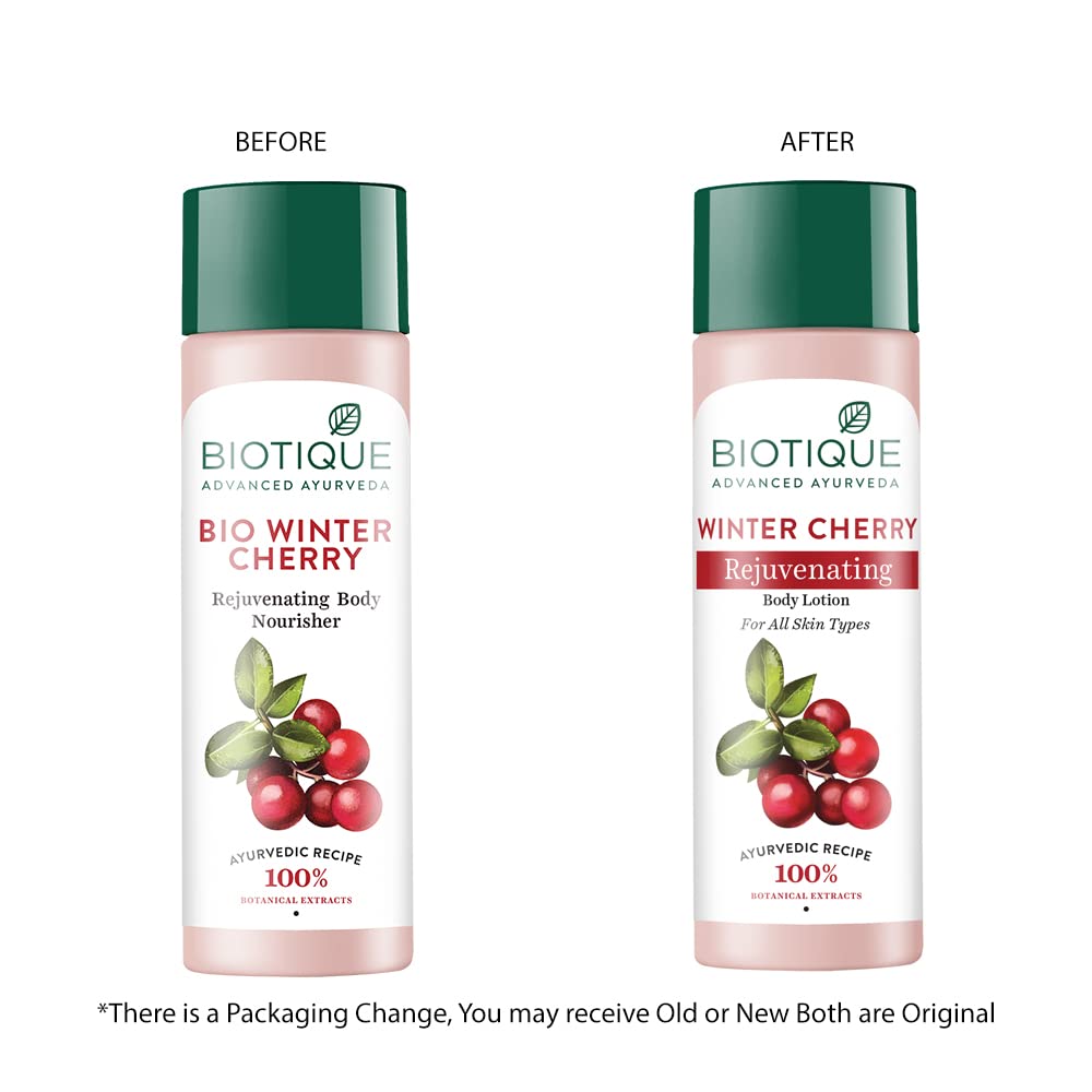 Biotique Winter Cherry Rejuvenating Lotion, 300 milliliters (Pack of 1) | 100% botanical extracts | suitable for all skin types - Vamzn#