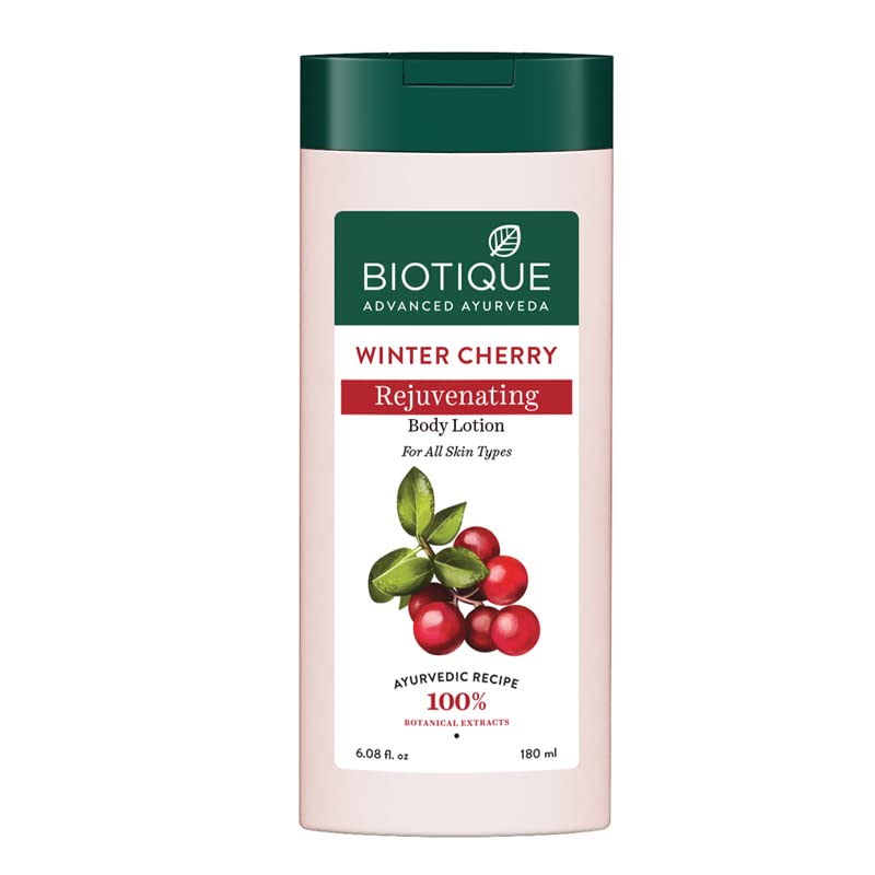 Biotique Winter Cherry Rejuvenating Lotion, 300 milliliters (Pack of 1) | 100% botanical extracts | suitable for all skin types - Vamzn#