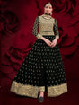 Black Heavy Embroidered Pant Style Anarkali Suit - Vamzn#