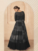 Black Real Georgette Designer salwar kameez - Vamzn#