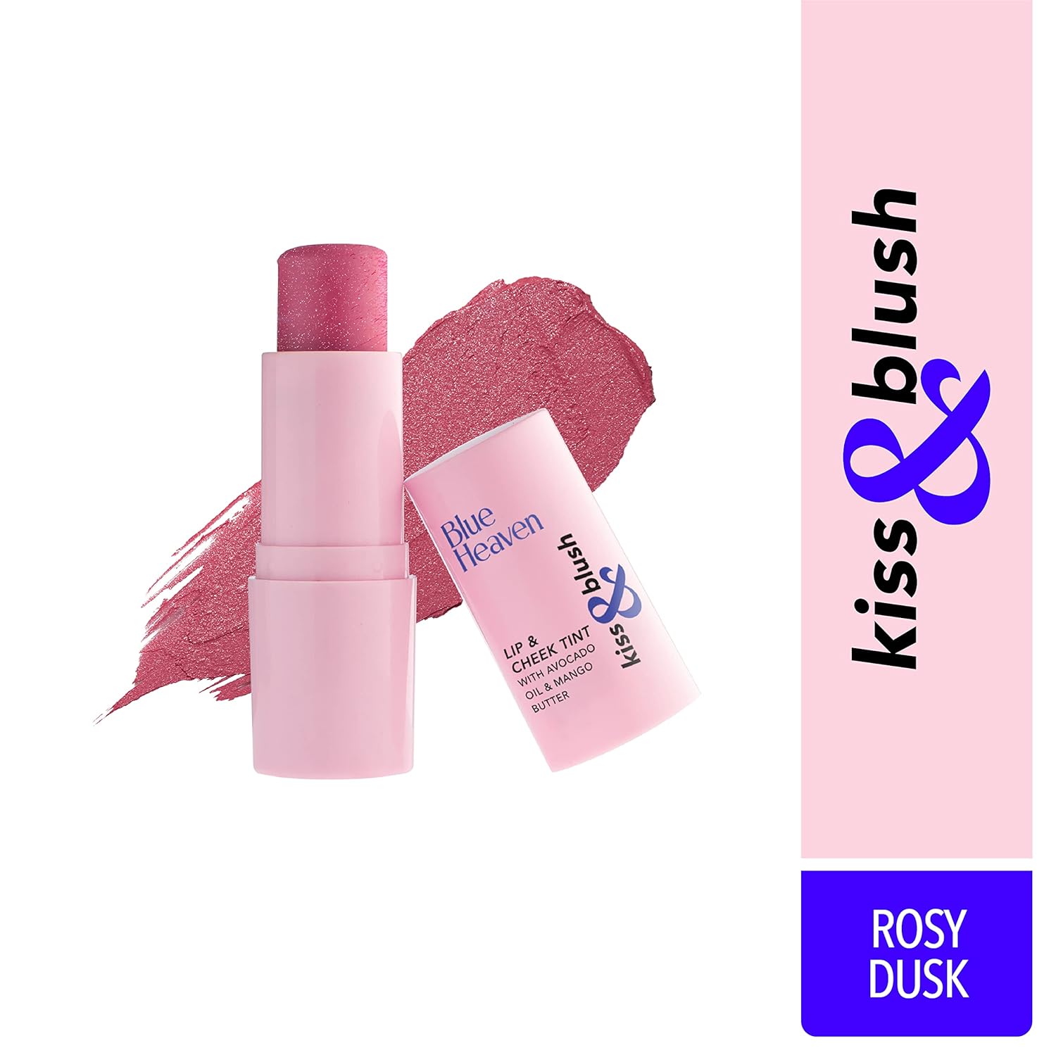 Blue Heaven Kiss & Blush, Lip, Cheek & Eyes Tint, Rosy Dusk, 8.5gm - Vamzn#