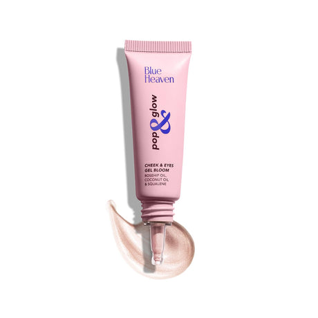 Blue Heaven Pop & Glow Eye & Cheek tint blusher for face makeup, Blush enriched with Rosehip and Coconut oil - Glam Pink, 12ml - Vamzn#