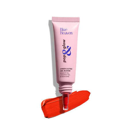 Blue Heaven Pop & Glow Eye & Cheek tint blusher for face makeup, Blush enriched with Rosehip and Coconut oil - Glam Pink, 12ml - Vamzn#