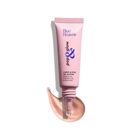 Blue Heaven Pop & Glow Eye & Cheek tint blusher for face makeup, Blush enriched with Rosehip and Coconut oil - Glam Pink, 12ml - Vamzn#