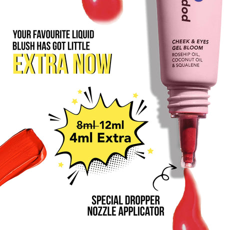 Blue Heaven Pop & Glow Eye & Cheek tint blusher for face makeup, Blush enriched with Rosehip and Coconut oil - Glam Pink, 12ml - Vamzn#