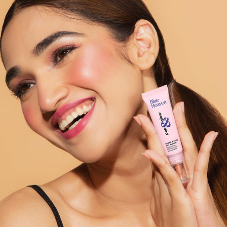 Blue Heaven Pop & Glow Eye & Cheek tint blusher for face makeup, Blush enriched with Rosehip and Coconut oil - Glam Pink, 12ml - Vamzn#