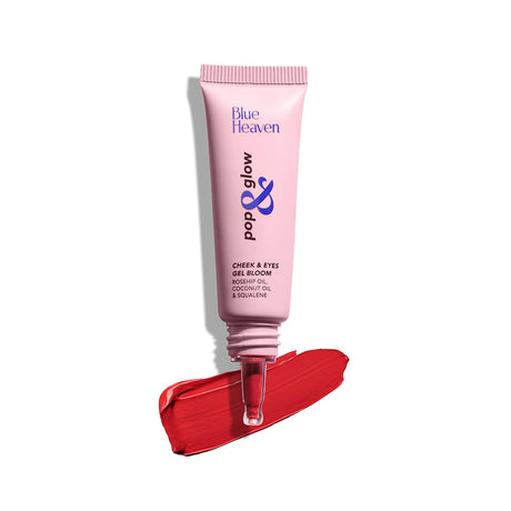 Blue Heaven Pop & Glow Eye & Cheek tint blusher for face makeup, Blush enriched with Rosehip and Coconut oil - Glam Pink, 12ml - Vamzn#