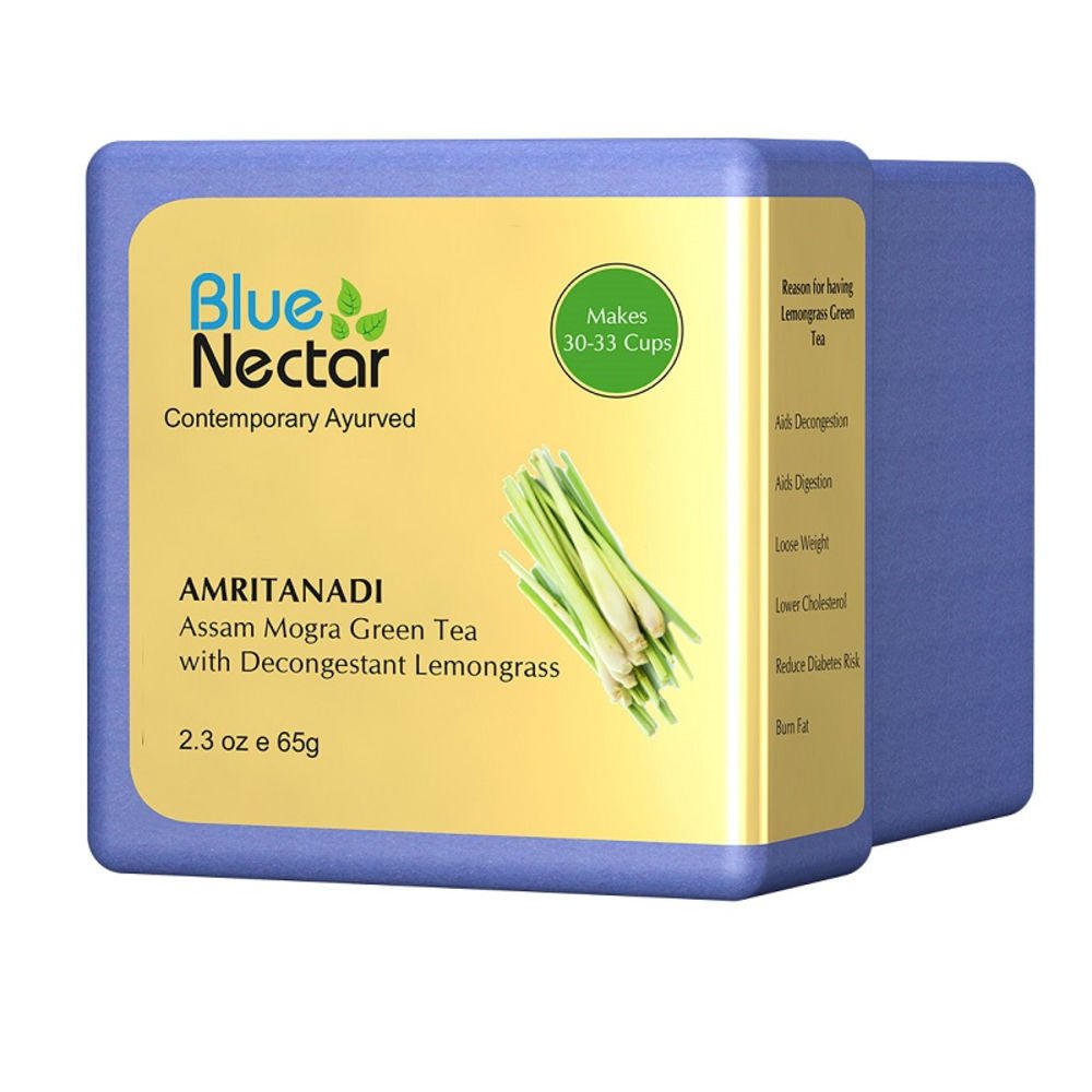 Blue Nectar Amritanadi Assam Mogra Green Tea with Decongestant Lemongrass - Vamzn#