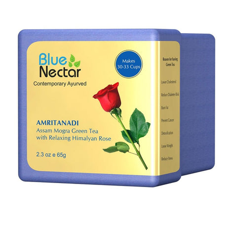 Blue Nectar Amritanadi Assam Mogra Green Tea with Himalyan Rose - Vamzn#