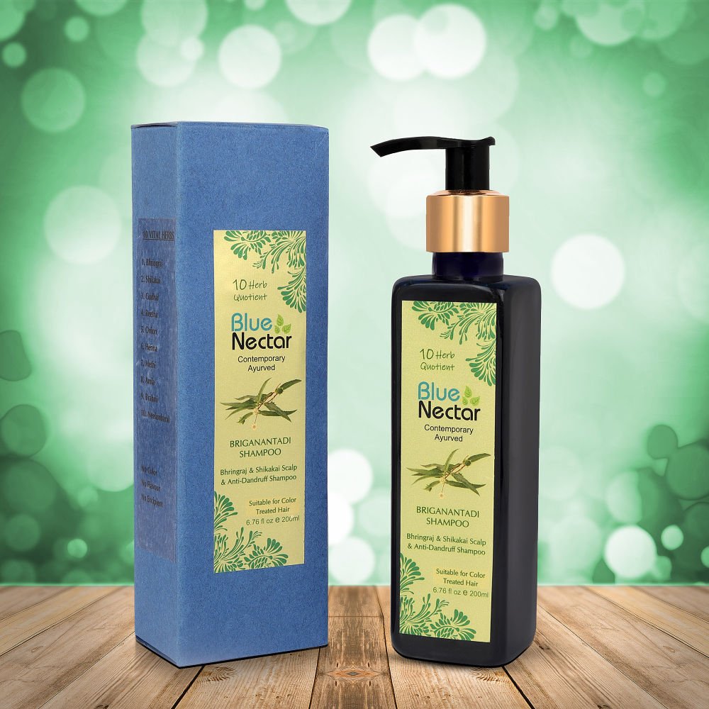 Blue Nectar Briganantadi Shampoo with Bhringraj & Shikakai Scalp & Anti Dandruff - Vamzn#