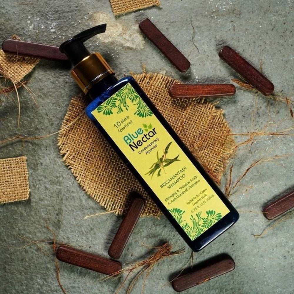 Blue Nectar Briganantadi Shampoo with Bhringraj & Shikakai Scalp & Anti Dandruff - Vamzn#