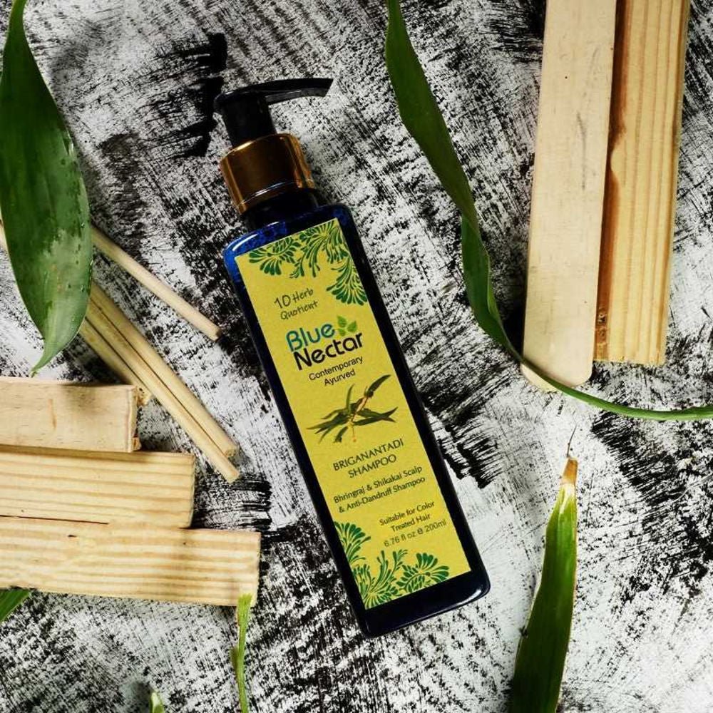 Blue Nectar Briganantadi Shampoo with Bhringraj & Shikakai Scalp & Anti Dandruff - Vamzn#