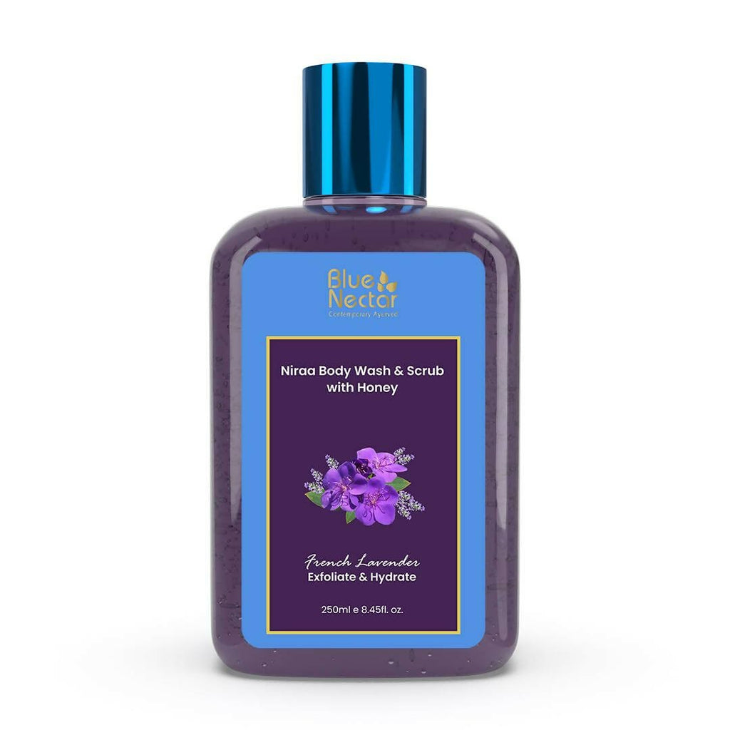 Blue Nectar Niraa Body Wash & Scrub with Honey - French Lavender - Vamzn#