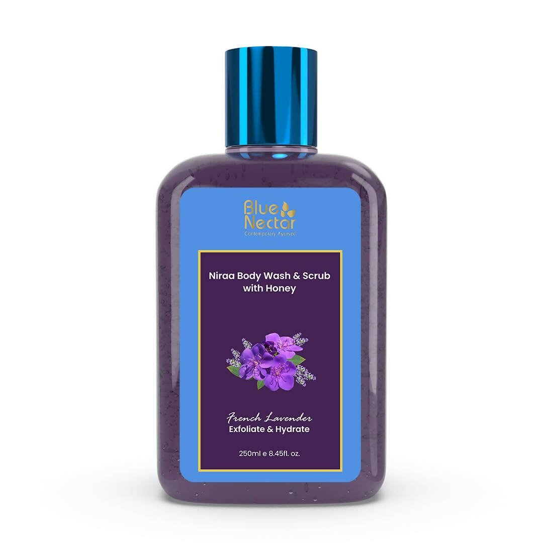 Blue Nectar Niraa Body Wash & Scrub with Honey - French Lavender - Vamzn#