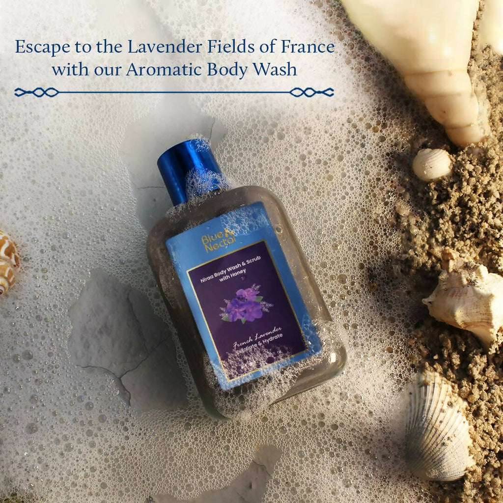 Blue Nectar Niraa Body Wash & Scrub with Honey - French Lavender - Vamzn#