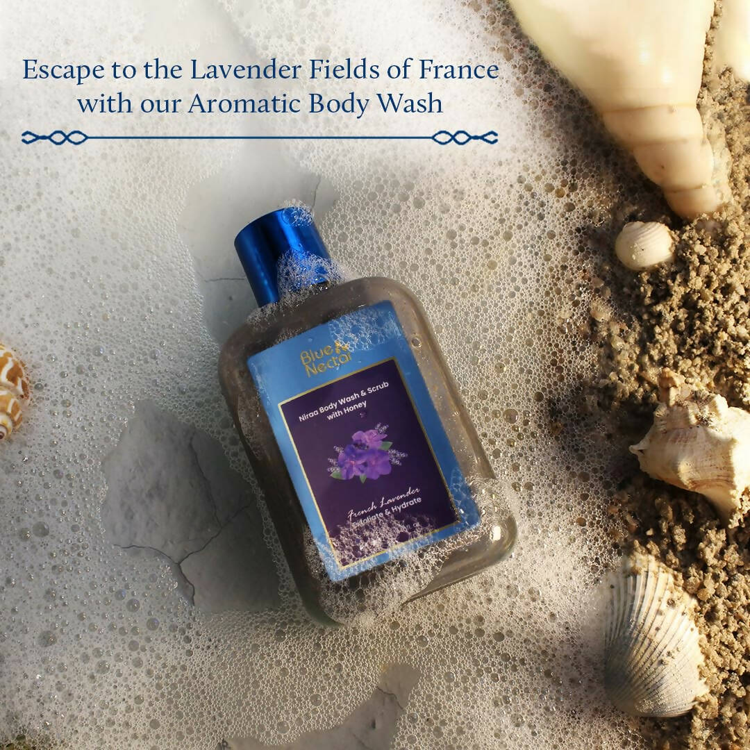 Blue Nectar Niraa Body Wash & Scrub with Honey - French Lavender - Vamzn#