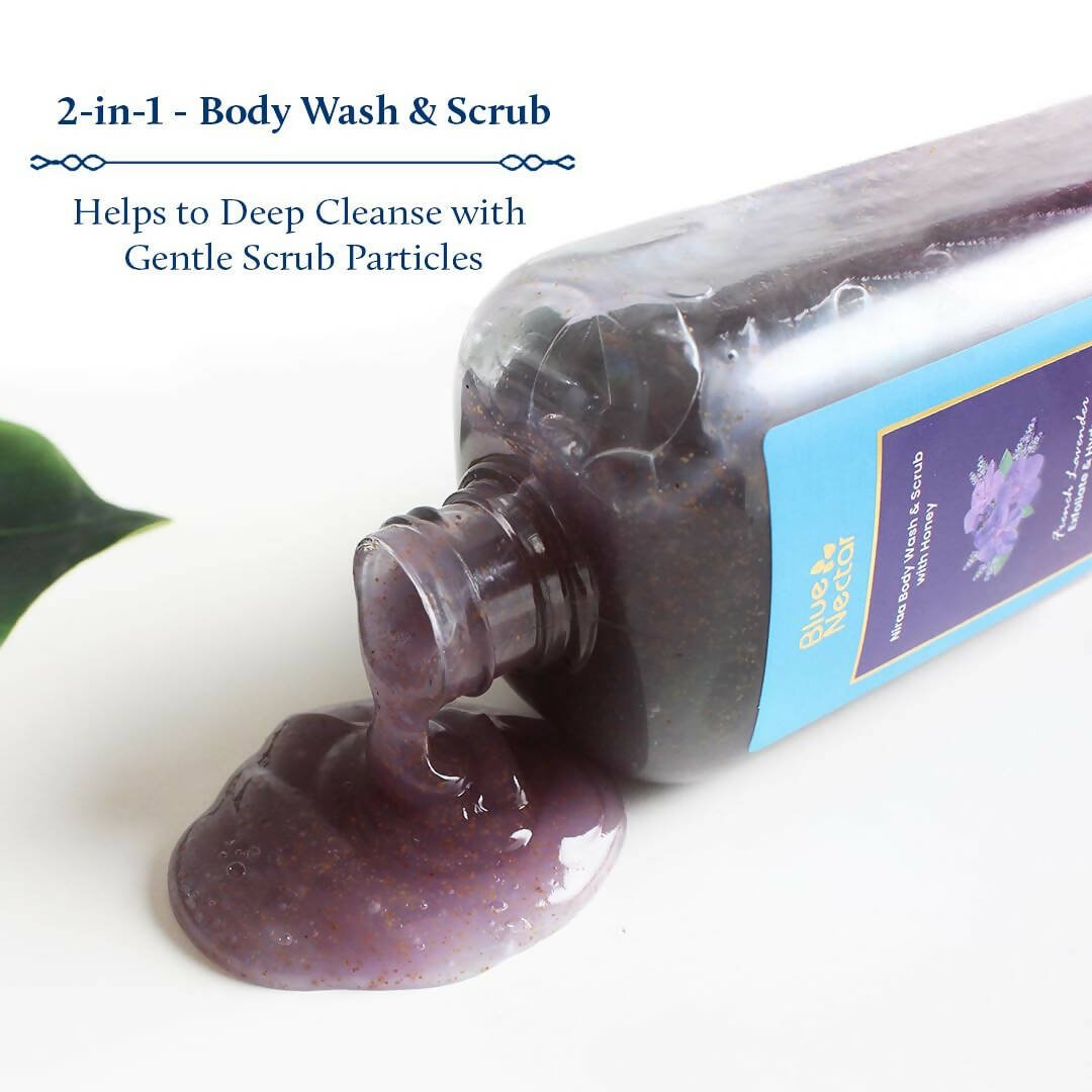 Blue Nectar Niraa Body Wash & Scrub with Honey - French Lavender - Vamzn#