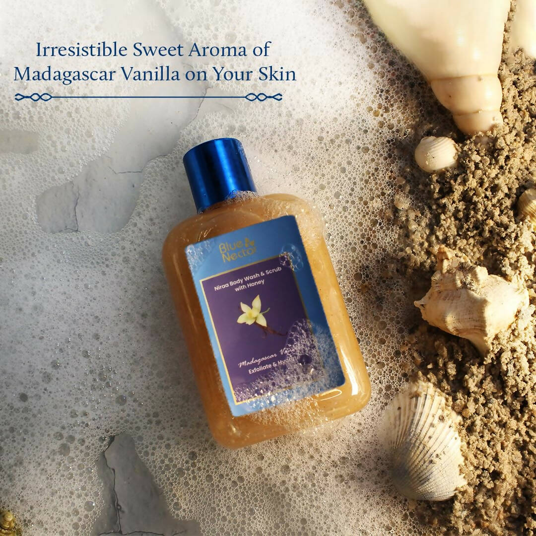 Blue Nectar Niraa Body Wash & Scrub with Honey - Madagascar Vanilla - Vamzn#