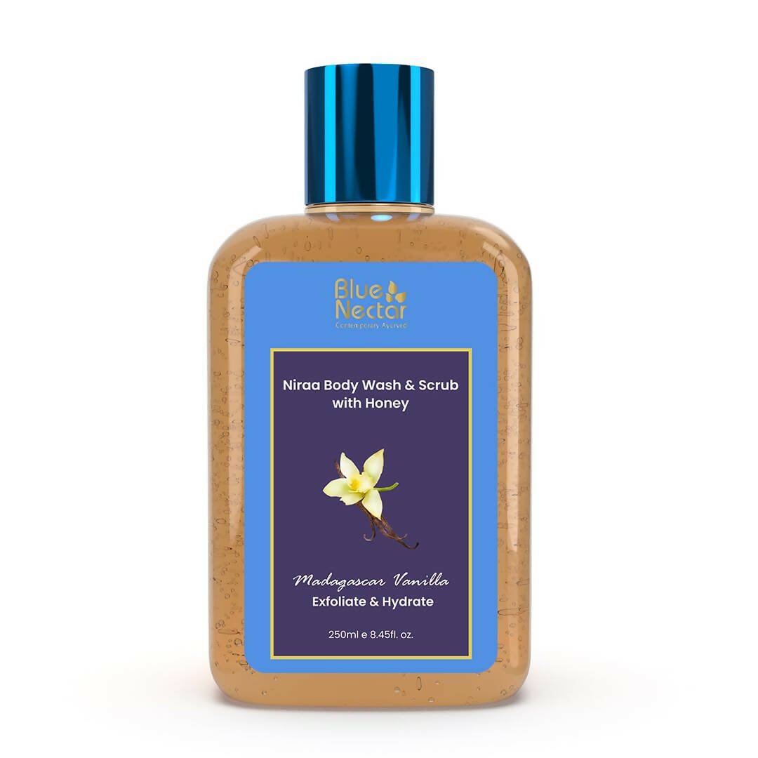 Blue Nectar Niraa Body Wash & Scrub with Honey - Madagascar Vanilla - Vamzn#