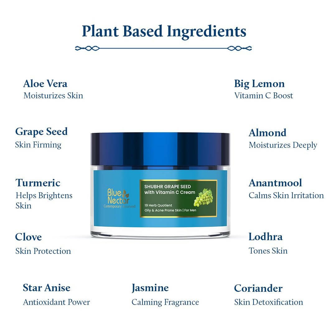 Blue Nectar Shubhr Grape Seed with Vitamin C Face Cream - Vamzn#