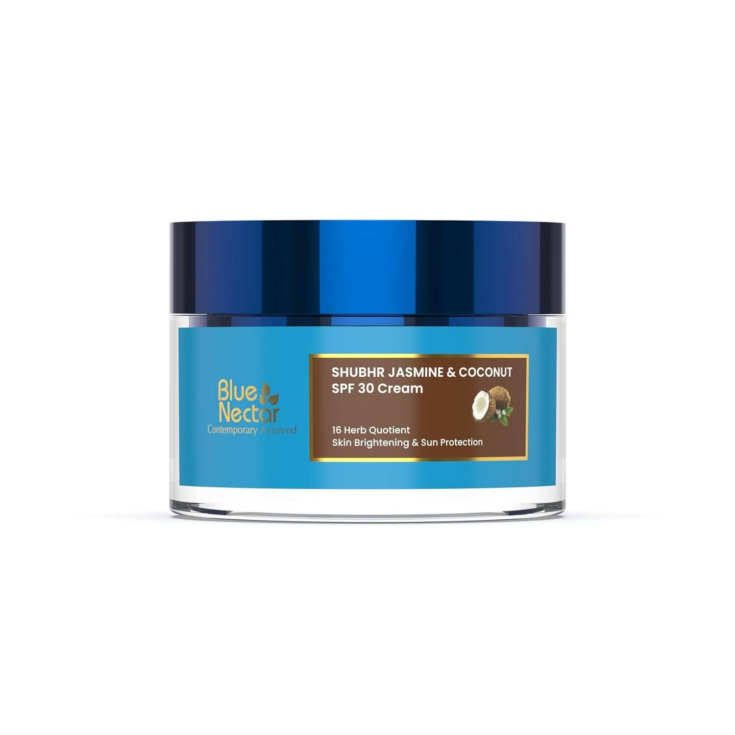 Blue Nectar Shubhr Jasmine & Coconut SPF 30 Sunscreen Face Cream for Plant Based Sun Protection - Vamzn#