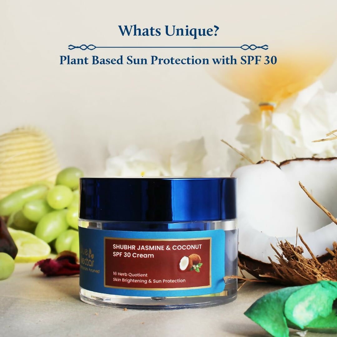 Blue Nectar Shubhr Jasmine & Coconut SPF 30 Sunscreen Face Cream for Plant Based Sun Protection - Vamzn#