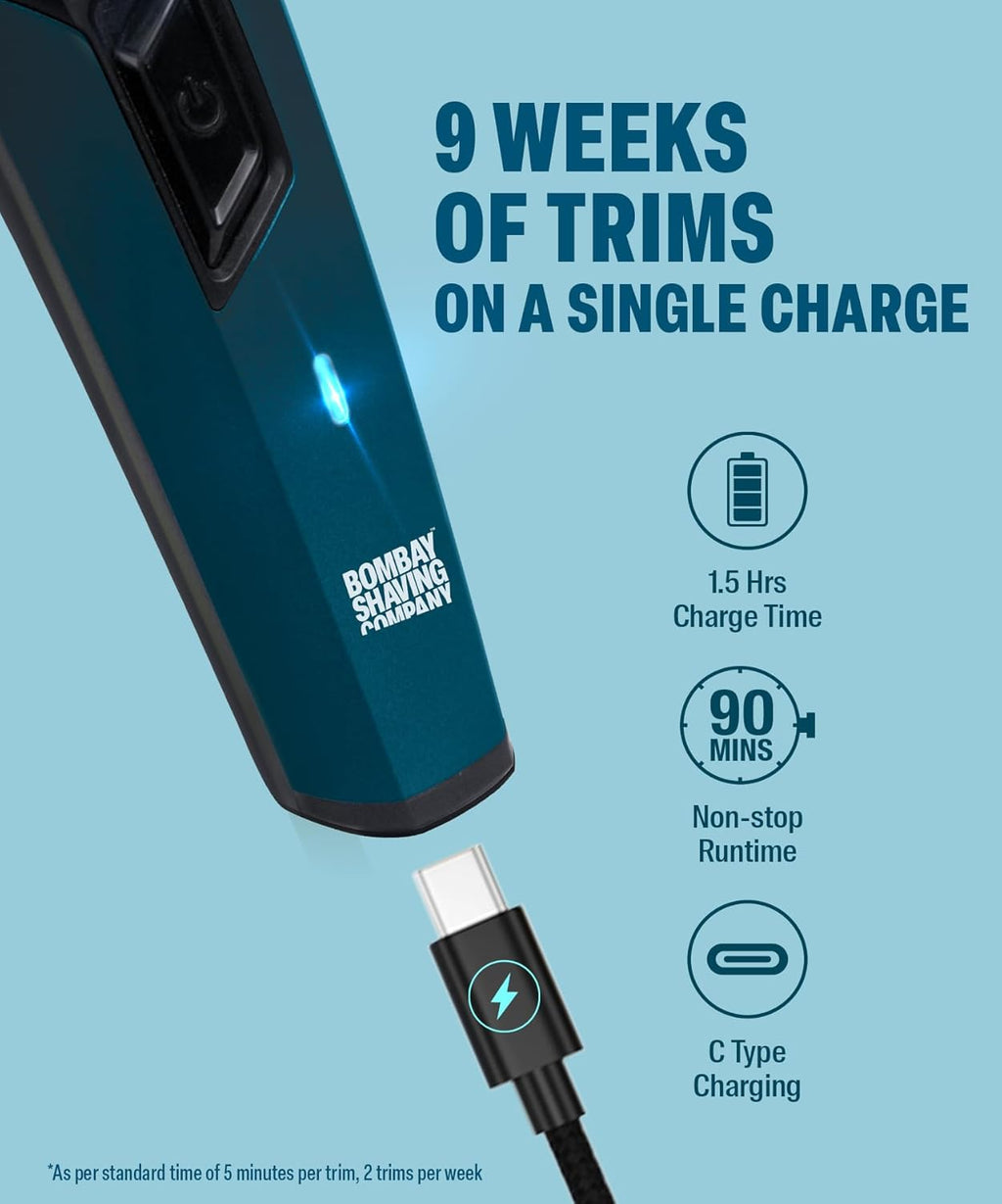 Bombay Shaving Company 11 in 1 Trimmer Men | All in One Full Body Trimmer for Men | 90 Min Charge time | 90 mins run time | Hair, Ear, Beard, Body, Nose Trimmer for Men | Type C charging | Power Groomer (New Model) - Vamzn#