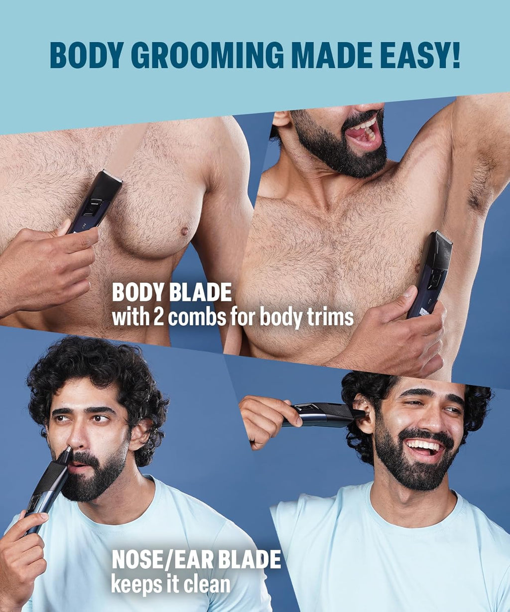 Bombay Shaving Company 11 in 1 Trimmer Men | All in One Full Body Trimmer for Men | 90 Min Charge time | 90 mins run time | Hair, Ear, Beard, Body, Nose Trimmer for Men | Type C charging | Power Groomer (New Model) - Vamzn#