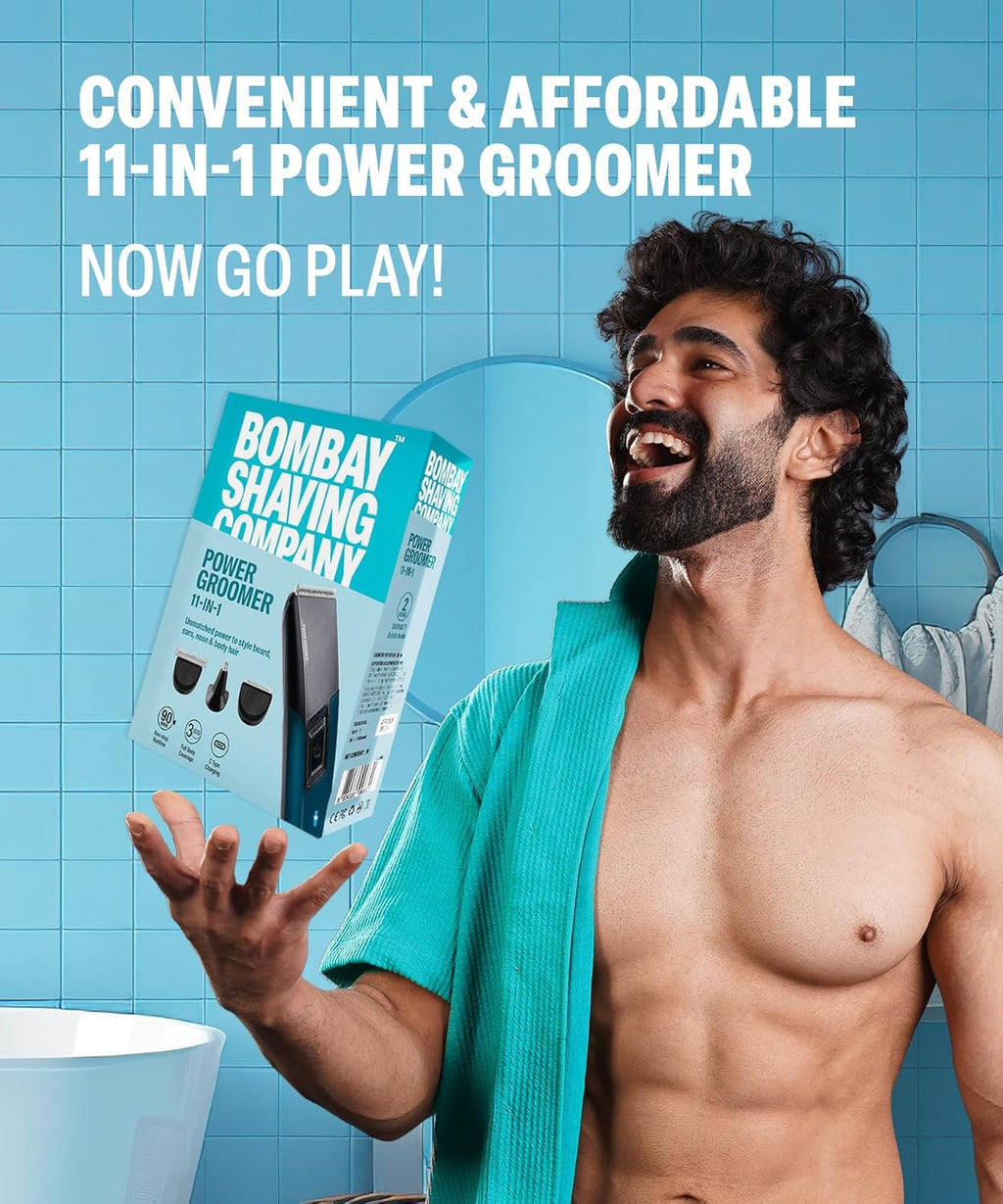 Bombay Shaving Company 11 in 1 Trimmer Men | All in One Full Body Trimmer for Men | 90 Min Charge time | 90 mins run time | Hair, Ear, Beard, Body, Nose Trimmer for Men | Type C charging | Power Groomer (New Model) - Vamzn#