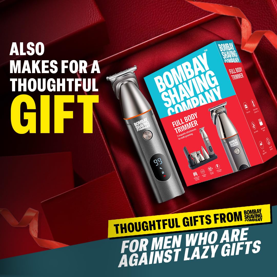 Bombay Shaving Company 9 in1 Multi Grooming Kit | All in One Full Body Trimmer for Men | 120 Min Charge time, 90 Min Runtime, Charging Indicator | IPX6 Water Proof | Nose, Ear, Beard, Body, Prime Day, Hair Trimmer Men - Vamzn#