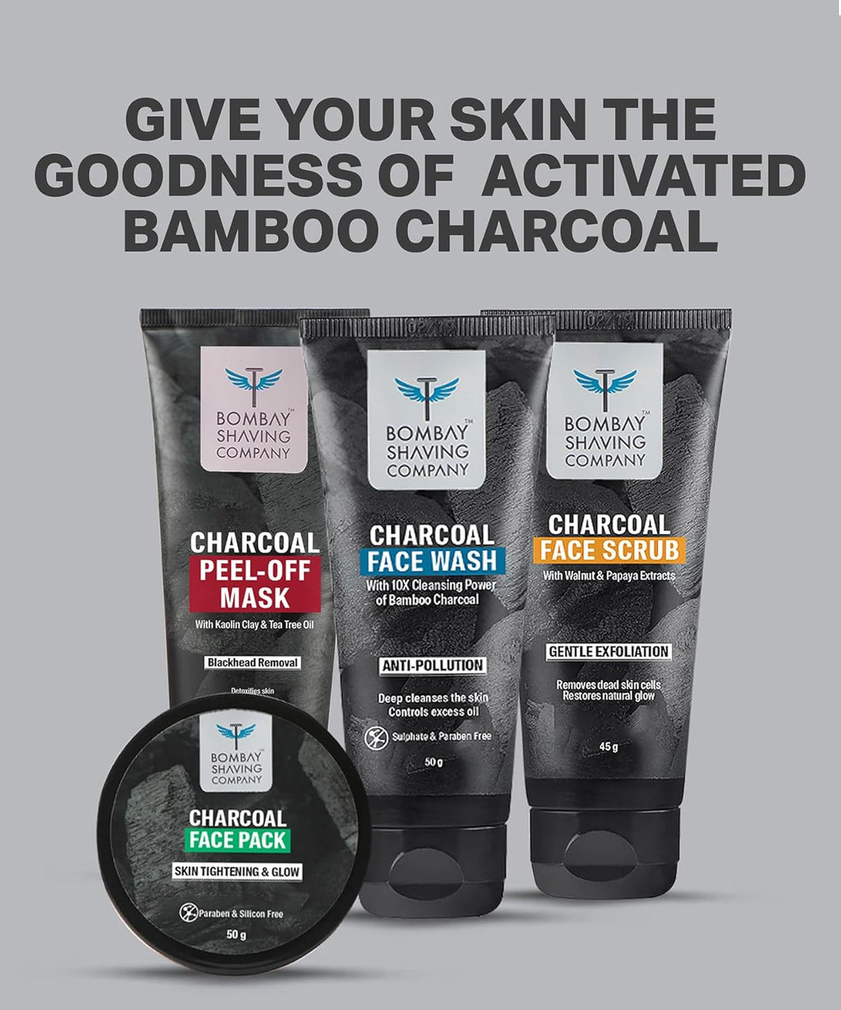 BOMBAY SHAVING COMPANY Charcoal Facewash for Men | 150g x 2 | Excess Oil Control Face Wash - Vamzn#