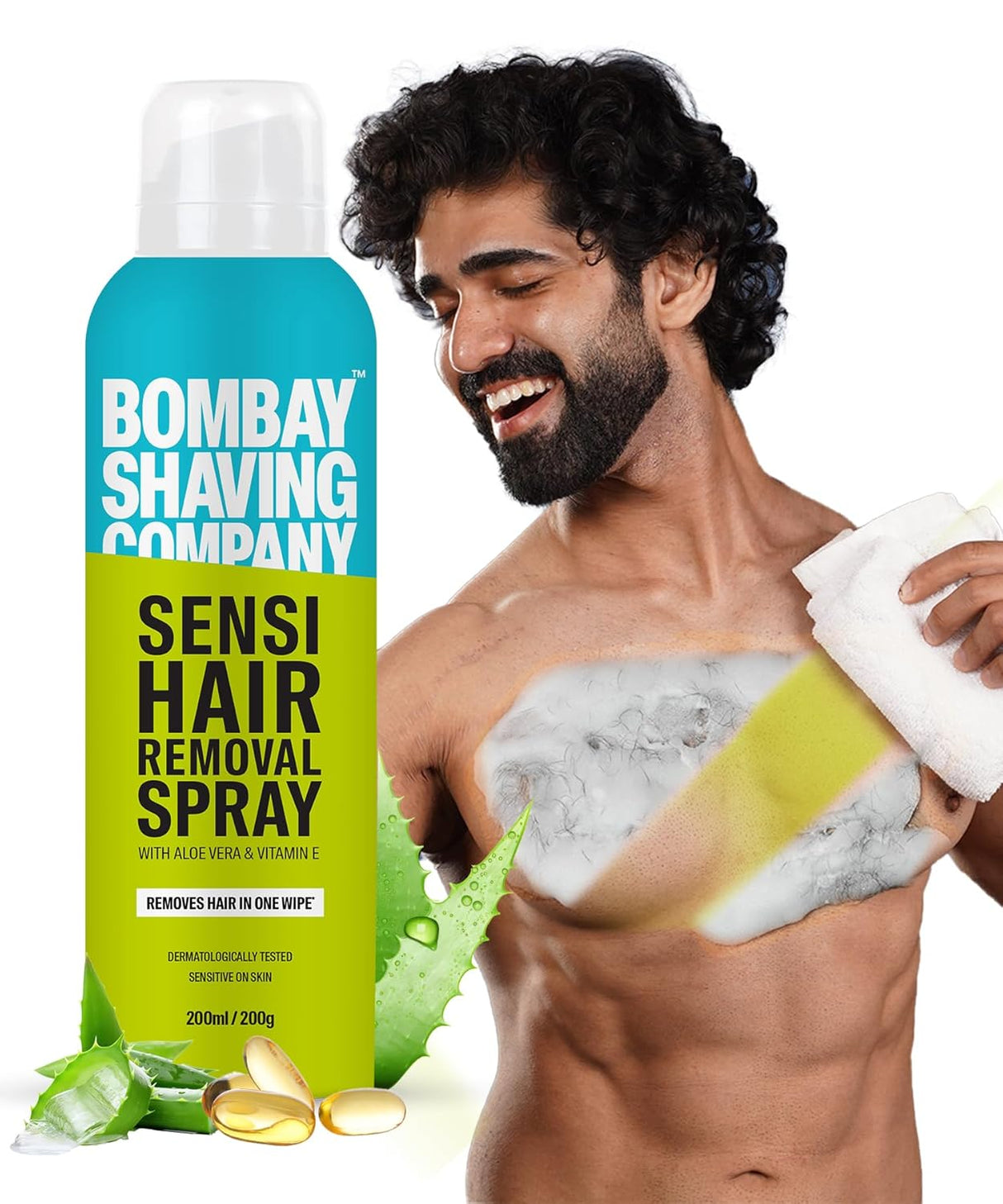 Bombay Shaving Company Sensi Hair Removal Spray - 200g | Pack of 2 | For Chest, Arms, Underarms & Legs | Pleasant Smell |Hair Removal Cream Spray - Vamzn#