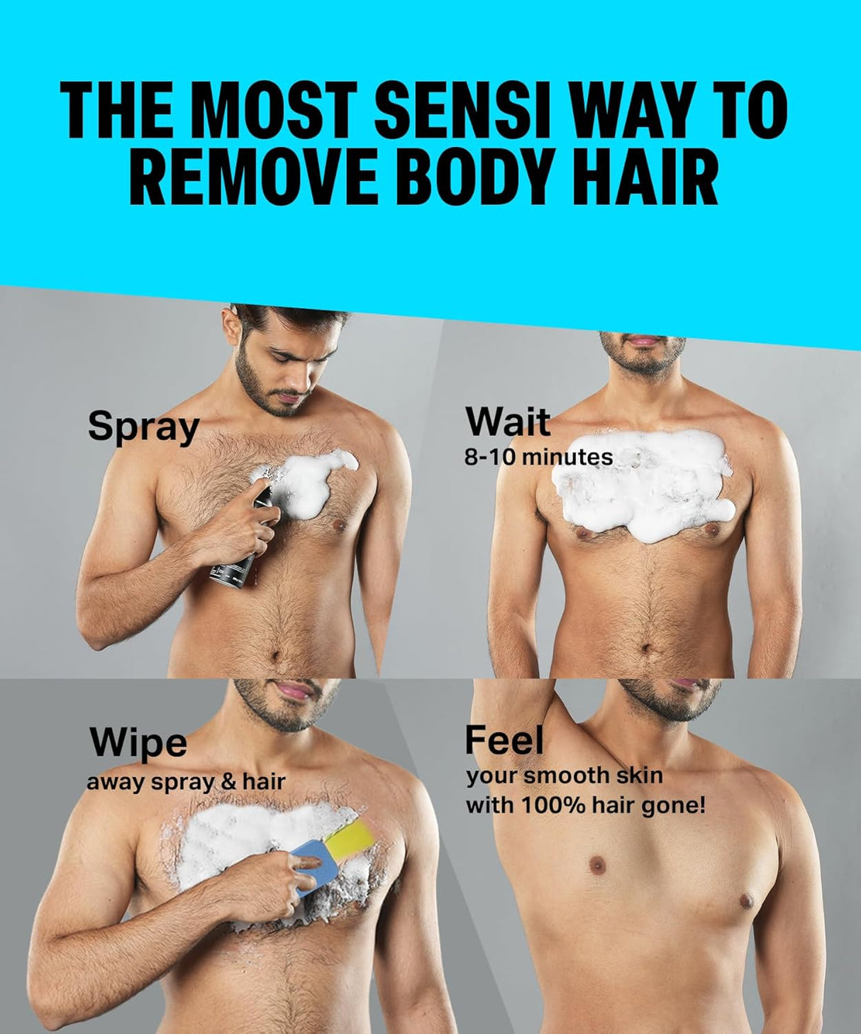Bombay Shaving Company Sensi Hair Removal Spray - 200g | Pack of 2 | For Chest, Arms, Underarms & Legs | Pleasant Smell |Hair Removal Cream Spray - Vamzn#